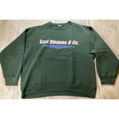 Vintage 1996 Levi Strauss & Co. Sweatshirt Green Since 1850 Mens Size M - Image 1 of 4