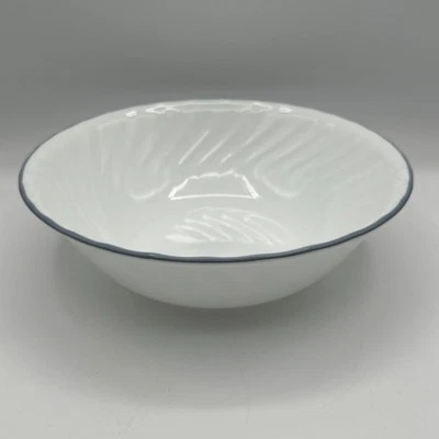 GRANDE Corelle Pink Trio Inglés Tazón para Servir Remolino 8 1/2" Borde Vieira Borde Azul Foto 1 de 4