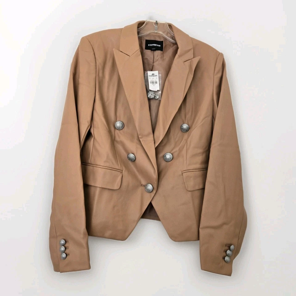 Blazer Express Imitación Cuero Doble Pecho Camel Tostado Talla S Nuevo con Etiquetas Precio de venta sugerido por el fabricante $99.99 Foto 1 de 4