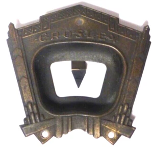 vintage CROSLEY 148 CATHEDRAL "FIVER" part:  BRASS FACEPLATE w/ POINTER & SCREWS - Picture 1 of 2