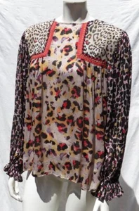 BL-NK London ANTHROPOLOGIE US Damen S Printed Miranda Peasant Bluse Shirt Top - Bild 1 von 6