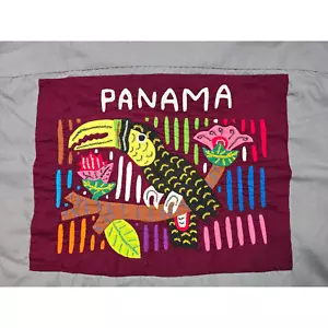 Panama Button Up Shirt Men's XL Texas Basics Embroidered Panama Patch Birds - Picture 1 of 8