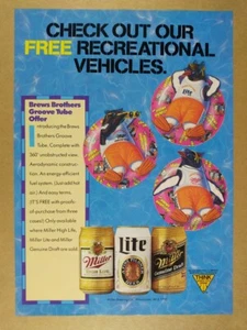 Miller Beer Brews Brothers Groove Tube 1990 oferta anuncio impreso vintage - Imagen 1 de 1