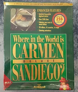 1993 WHERE IN THE WORLD IS CARMEN SANDIEGO DELUXE MAC!! 92 Almanac Rare SEALED - Picture 1 of 12