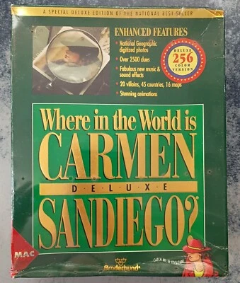 1993 WHERE IN THE WORLD IS CARMEN SANDIEGO DELUXE MAC!! 92 Almanac Rare SEALED - Image 1 of 4