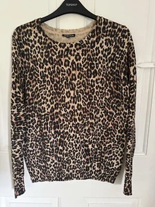 Warehouse Lightweight Leopard Print Jumper Sz10-14 - Picture 1 of 4