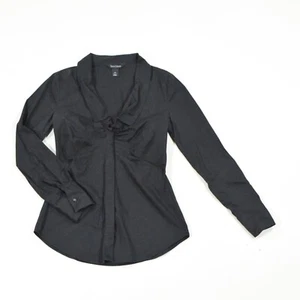 Blusa Casa Blanca Mercado Negro 0 Algodón Negro Popelina Cuello Acanalado Abotonada - Imagen 1 de 4