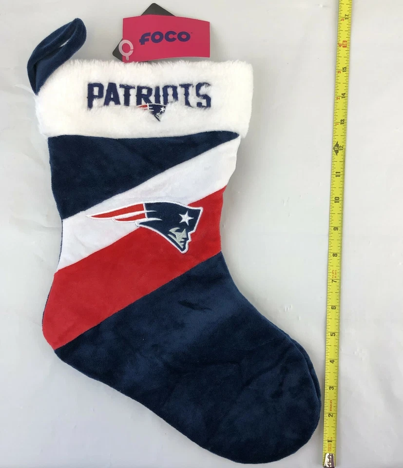 НОВЫЕ АНГЛИЙСКИЕ ПАТРИОТЫ ПЛЮШЕВЫЕ ВЫШИТЫЕ РОЖДЕСТВЕНСКИЕ ПРАЗДНИЧНЫЕ ЧУЛКИ БЕСПЛАТНАЯ ДОСТАВКА - Изображение 1 из 1