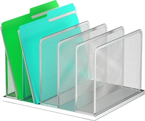 Desk File Organizer Upright Mesh Desktop Organizer File Sorter Office Organizati - Picture 1 of 12