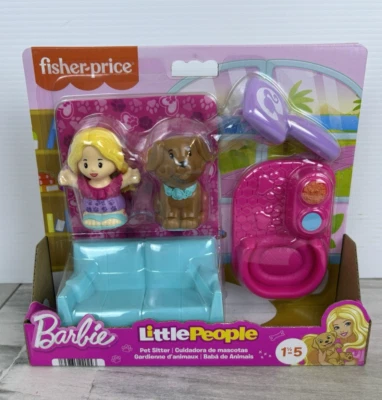 NIP Fisher Price Little People Barbie Pet Sitter Play Set Girl and Dog Toy - Image 1 of 4