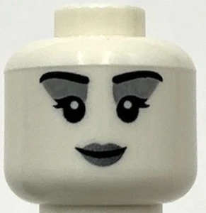Lego New White Minifigure Head Dual Sided Female Black Eyebrows Eyelashes Part - Picture 1 of 2