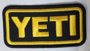Embroidered YETI Patch approx 2X3.75" iron or sew yellow-gold - Picture 1 of 2