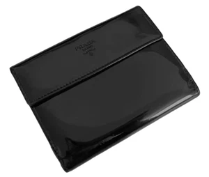 Prada M523 Vintage Nero Spazzolato Leather Compact Bi Fold Wallet Rank A - Picture 1 of 9