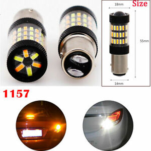 For Toyota Chevy 2x High Power 1157 Switchback White/Amber LED Turn Signal Bulbs