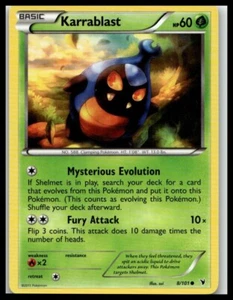 Karrablast 8/101 Pokemon Card Noble Victories Common 60 HP Lightly Played U1 - Picture 1 of 2
