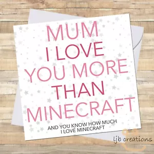 MINECRAFT Muttertagskarte - Mama in Mama Mama ändern Nanna Nan Gran etc. - Bild 1 von 3