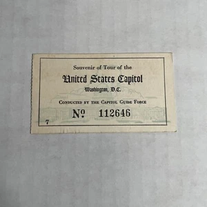 United States Capitol Tour Souvenir Card Capitol Guide Force Washington Vintage - Bild 1 von 3