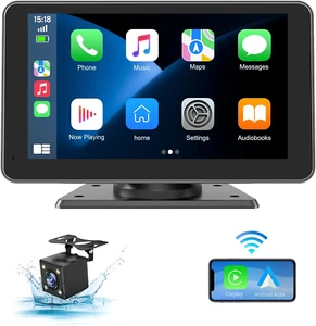 Wireless Apple Carplay Screen for Car, 7" HD Touchscreen with Portable Apple Car - Picture 1 of 12