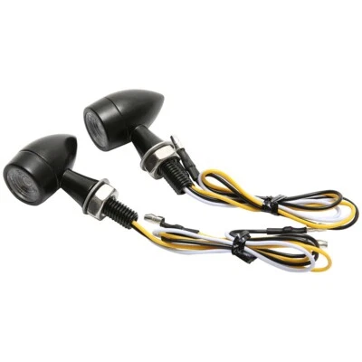 2x Motorcycle Motorbike Mini Bullet LED Turn Signal Lights DRL Indicator Lights - Image 1 of 4