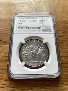 3 Mark 1913 A Preußen Napoleon Polierte Platte NGC PF61 Kaiserreich PP Wilhelm - Bild 1 von 2