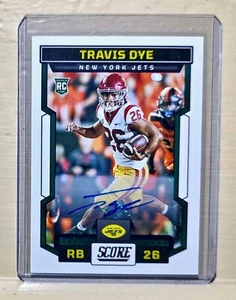 Travis Dye 2023 Panini NFL #329 Score Autograph Rookie Football Card Jets - Picture 1 of 2