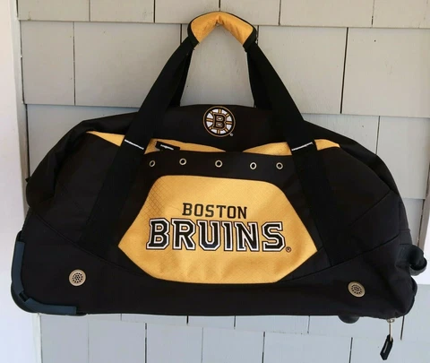 BOSTON BRUINS Rolling DUFFEL BAG, Wheeled w/ Handle - Carry-On, Luggage Cover