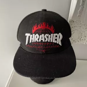 Thrasher Cap Embroidered Snapback Hat Black Thrasher - Picture 1 of 6