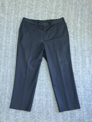 Pantalones de vestir Brooks Brothers Madison para hombre 40x29 azul marino lana a rayas Foto 1 de 4
