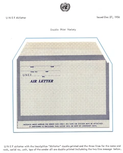 UN 1956 DOUBLE-PRINTED AIR LETTER ON EXHIBITION PAGE – RARE - Picture 1 of 1