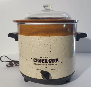 Vtg 70s Rival 3150 Crock Pot Slow Cooker Removable Stoneware 3.5Qt Made in Japan - Picture 1 of 7