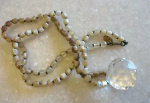 Collar MIRIAM HASKELL con colgante de bola de cristal de plomo grande y bellamente facetado - Imagen 1 de 10