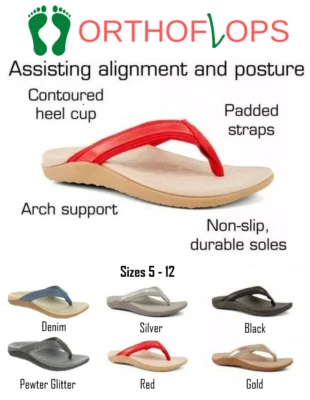 Ladies Shoes ACTIV Orthotic Thongs 6 colours Arch Support Thongs Size 5-12 NEW✅ - image 1 of 4