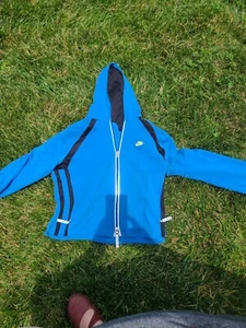 Chaqueta Nike Y2k para mujer pequeña azul rompevientos con cremallera completa capucha ajuste reflectante - Imagen 1 de 6