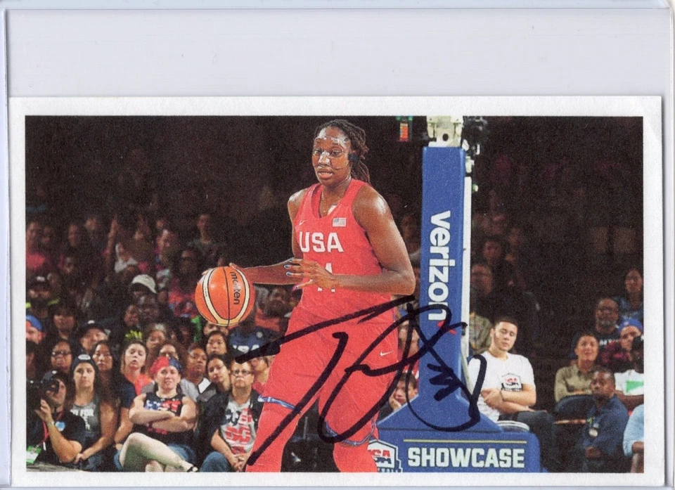 TINA CHARLES WNBA USA Liberty Auto Autographed Signed 3x5 Index Card - Image 1 of 1