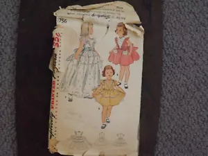 Vintage Simplicity Sewing Pattern 4756 Dress Bridal Flower Girl Two Length Sz 6 - Picture 1 of 4