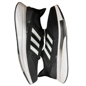 Adidas EQ21 Running Sports Unisex Shoes Sneakers Black White Mens 9 - Picture 1 of 5