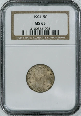 1904 NGC MS63 PQ Liberty Nickel, strong strike and luster, original w/ few marks Cover