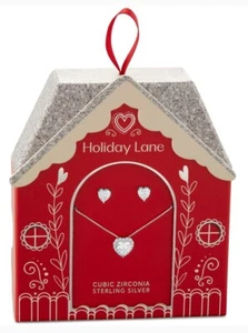 Holiday Lane 2-tlg. Set aus Halskette & Ohrstecker mit Zirkonia Herz Pavé Anhänger - Bild 1 von 4