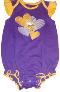 NFL Bebé Niña 0/3 Meses Minnesota Vikings Equipo Colores Una Pieza Traje para Dormir - Imagen 1 de 2
