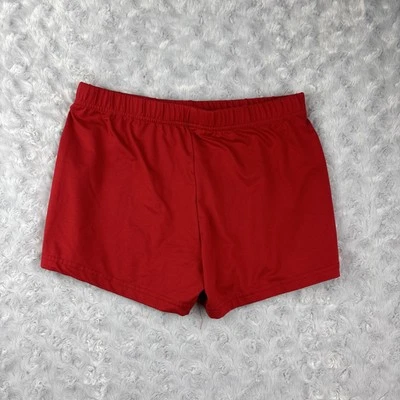 Pantalones cortos medianos de spandex rojo para mujer Foto 1 de 4