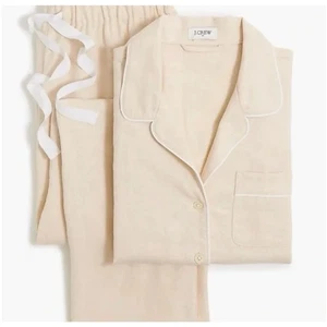 J. Conjunto de pijama Crew beige crema para mujer pequeño pequeño acogedor clásico manga larga  - Imagen 1 de 6