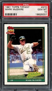BB - 1991 Topps Tiffany - #270 - Mark McGwire  - PSA 10 - GEM MT - Picture 1 of 2
