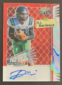 D.J. Bordeaux 2025 Leaf Metal PREP SCHOOL RED Lava Auto Autograph /10 - Picture 1 of 2