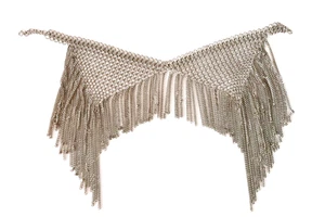 Sujetador Top Vintage Plateado Malla Cadena Correo Danza del Vientre/Ropa de Club - Imagen 1 de 6