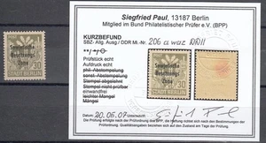 SBZ Mi-Nr 206 a wa z DD II Mi-€ 70,00 postfrisch/MNH/** Kurzbefund - Bild 1 von 2