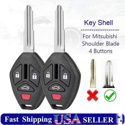 2 Repuestos para Mitsubishi Eclipse Galant 2007-2012 Mando a distancia Llavero Carcasa Estuche Foto 1 de 4