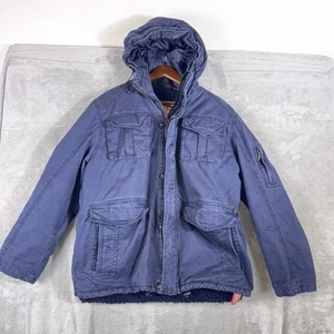Arizona Jeans Co Jacket Hoodie Men’s XL/XG  Navy Blue Sherpa Lined Heavy Thick - Picture 1 of 12