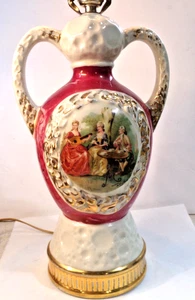 Fragonard M Langbrock Amsterdam Holland VICTORIAN Porcelain Lamp (no shade) - Picture 1 of 10