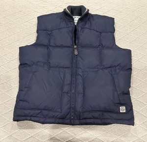 Lucky Brand x Schott NYC Down Puffer Vest Men’s L Navy Blue Duck Down Warm - Picture 1 of 9