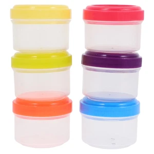 6 Pcs Plastic Sauce Box Travel Condiment Jars Work Mini Spice Containers - Picture 1 of 12